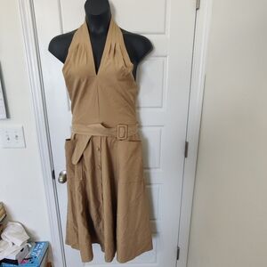 White House Black Market Halter Trench Midi Dress Size 10